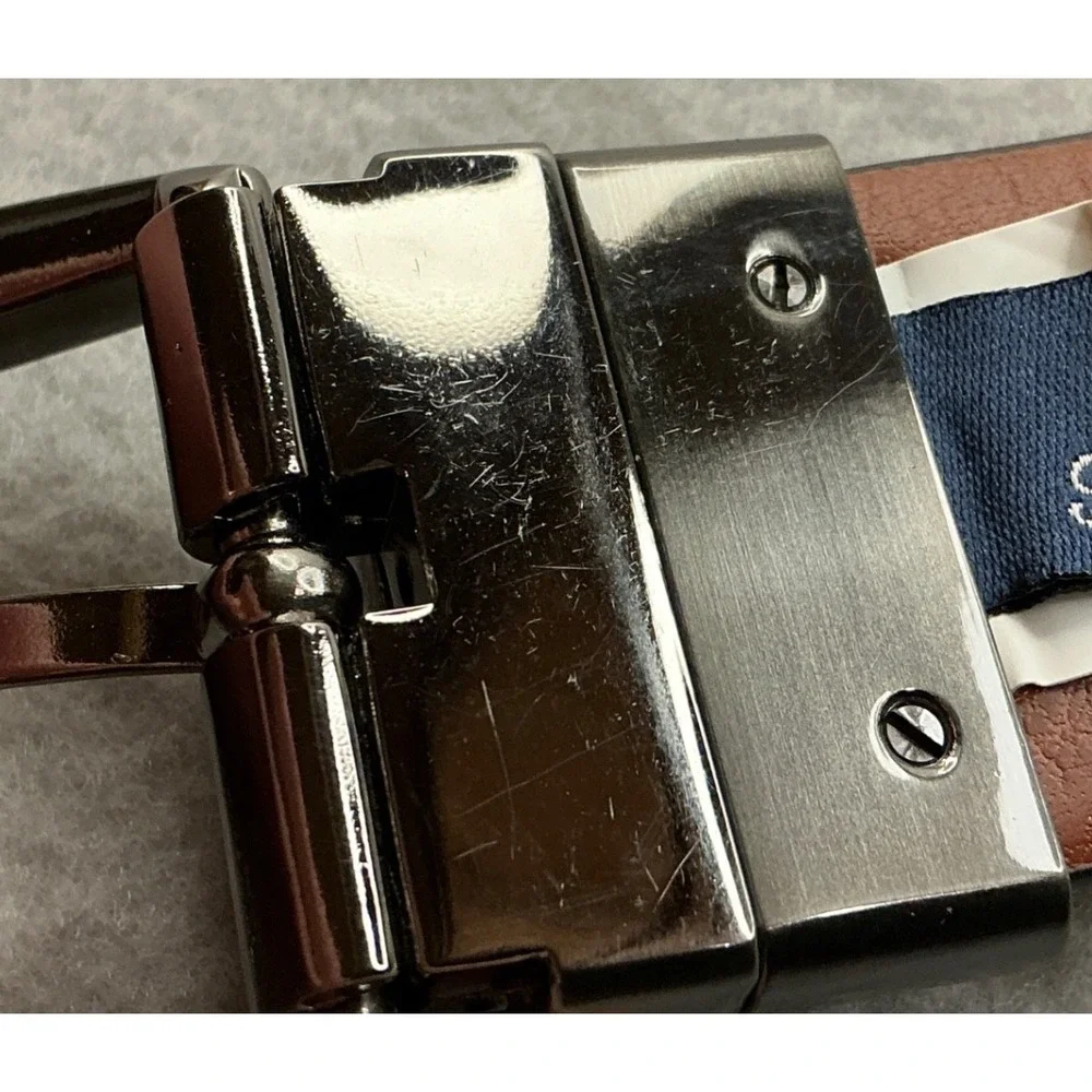 Tommy Bahama Reversible Belt Black Brown Leather Swivel Buckle‎ Size 34 Mens